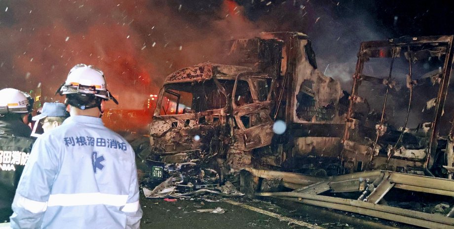 авария на автобане в Японии